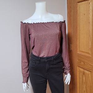 Off the shoulder glittery top from aeropostal size XL.